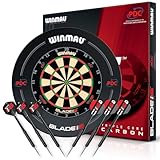 WINMAU Triple Core Dartscheibe Steeldart Set – Profi Dartscheibe Winmau mit PDC-Umrandung |2 Steel...