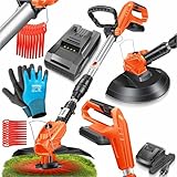 MASKO® Akku-Rasentrimmer mit 20 V Li-Ion Akku, 2,0 Ah Akku und Ladegerät, Motorsense 260mm...