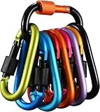10 Stück Karabiner mit Schraubverschluss, Gimars Schlüsselanhänger Karabinerhaken Aluminium...