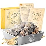 KRUSTENZAUBER Lavasteine Backofen zum Brot backen inkl. Edelstahl Dampfschüssel für optimale...