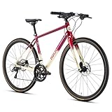 ROCKBROS Spin Trekkingrad 28 Zoll Trekking Bike Aluminium, 20 Gang Fahrrad Scheibenbremse...