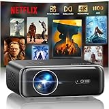 Smart Beamer mit Netflix, Dolby Audio, WiMiUS 1100 ANSI Autofokus/6D Trapezkorrektur Led Beamer 4K...