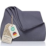 LAYNENBURG Premium Tagesdecke 150 x 200 cm - Waffelpique 100% Baumwolle - leichte Sommerdecke...