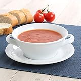 Holst Porzellan ACC 06 SET 2 Porzellan Suppentasse/Suppen Obere 0,45 L auf Untere UTA, weiß, 17.5 x...