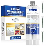 Embedo 50ml 2K Kleber, 2 Komponenten Kleber Extra Stark, Epoxyd-Minutenkleber mit Statikmischer,...