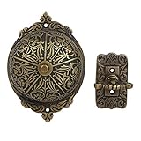 STALLON HARDWARE Türklingel aus antikem Messing, gedreht, mit dekorativer Vintage-Türklingel