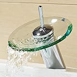 SlimpleStudio Wasserhahn Glas Wasserfall Armatur Badezimmer Waschbecken Waschbecken Wasserhahn...