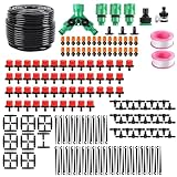 HUAZIZ Garten BewässerungsSystem Garten Bewässerung Kit, 60 m Bewässerungsrohre 212 pcs Micro...