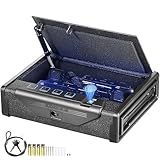 VEVOR Waffentresor Pistolentresor Waffenkoffer, Tragbar 2 Pistolen Pistolentresor Fingerabdruck,...