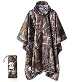 Regenponcho Wandern Radfahren Outdoor 3in1 Damen/Herren Regencape Wiederverwendbar Poncho Umhang...