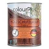 ColourPlus Holzschutzlasur außen 750 ml - Transparent - wetterfeste Holzschutzfarbe mit UV-Schutz...