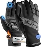 Valkental® Winddichte Fahrradhandschuhe - Gepolstert & Griffig | Winterhandschuhe &...