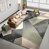 HOMFINE Teppich Wohnzimmer Waschbar Kurzflor - Flauschiger Rutschfester Moderner Teppich...