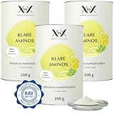 XbyX Klare Aminos 3er Set EAA Pulver | Premium Aminosäuren Komplex | Vegan & ohne Zuckerzusatz |...