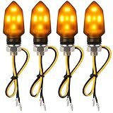 Binego® 4x LED Blinker Motorrad E Geprüft mit getöntem Rauchglas LED | Universelle Mini Blinker...