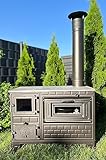Outdoor-Küchenofen Terrassenofen 9 kW Kuzine Soba/Gartenküche Holzofen Ofen mit Holzkohle...