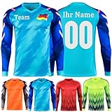 KILUZARNO Torwarttrikots mit Namen Nummer Personalisiert Torwarttrikot Set mit Team Logo