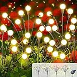 4 Stück Solarlampen für Außen Garten mit 8 Kugeln, IP65, Wasserdicht, Romantisch Glühwürmchen...