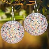 Lampions Solar Außen,2 Stück Solar Lampions Außen Wetterfest 30cm,Solarlampen für...