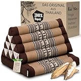 livasia Thaikissen mit 1 Auflage - 75x50x8cm - Dreieckskissen mit Sitzkissen, Keilkissen mit Kapok,...