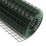 Wiltec Maschendrahtzaun Grün 1x5 m 50 cm Höhe 0,9 mm Stärke 12x12 mm Maschengröße,...