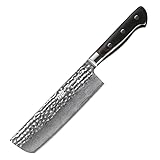 FINDKING 7-Zoll Japanisches Nakiri-Messer, Gerades Gem¨¹semesser f¨¹r effizientes Hacken und...