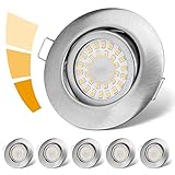 LED Einbaustrahler 230V Flach Dimmbar, Spots 3 stufe, 6W IP44 Bad Einbauleuchten Deckenspots...