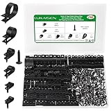 290 Stück R-Typ Kabelschellen, Nylon R Clips, Drahtklemmen, 4.7mm/6.3mm/9.5mm/12.7mm/19mm/25.4mm...