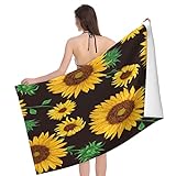 Mikrofaser-Handtuch, 80 x 130 cm, japanische große Sonnenblume, Sporthandtuch, sehr saugfähig,...