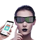Eamplest LED Brille Bluetooth APP Steuerung, 4 Modi 11 Animationen, DIY Neon Draht Brille mit App...