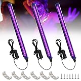Schwarzlicht Röhre, 3 Stück LED Lamp 5W 24LED 28CM, UV Strip Mit Schalter, USB LED Partylicht für...