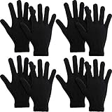 SATINIOR 4 Paar Magische Handschuhe Winter Strickhandschuhe Elastische Unisex Handschuhe Warme...