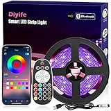 Diyife LED Strip, [Fernbedienung & App-Steuerung] 3M RGB LED Streifen, Bluetooth Led Lichterkette,...