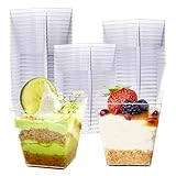MATANA 48 Hartplastik Dessertschalen für Partys, Buffets (Quadratisch, 225ml) - Dessertgläser,...
