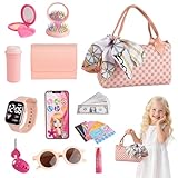 Handtasche Mädchen Set mit Spiel-Make-up – Kreatives Rollenspielspielzeug, Mädchen im Alter von...