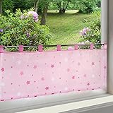 Delindo Lifestyle® Scheibengardine rosa Sterne, Gardine mit Sternmotiv für Mädchen, 45x120 cm,...