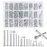 M2 M3 M4 M5 Schrauben Set 1320 Stk, Linsenkopfschrauben, Gewindeschrauben Set, Schrauben Muttern...