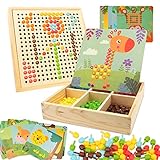 Gohytal Mosaik Steckspiel für Kinder, Spielzeug ab 2 3 4 5 7 8 Jahre Holz Montessori Steckspiel...