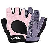 ATERCEL Fahrradhandschuhe Damen Halbfinger Atmungsaktiv Radsporthandschuhe,6MM SBR Gel...