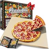 Heidenfeld Pizzastein | Pizza Stein für Backofen und Grill - Cordierit - Große Fläche rechteckig...