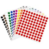 JEFURE 3000 Stück Runde Klebepunkte, 10mm Bunt Selbstklebende Punktaufkleber, Etiketten...