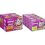 Whiskas 1+ Katzenfutter Tasty Mix Country Collection in Sauce & Senior 7+ Katzennassfutter Gemischte...