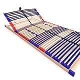stabiler Lattenrost 100% BUCHE Lattenrahmen - Kopfteil verstellbar - SCHULTERFRÄSUNG, 7 Zonen, 42...