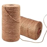 2 Rollen Juteschnur (100 M X 2 MM), Paketschnur, Kordel Natur, Reißfest, Stark und Langlebig,...
