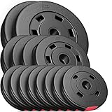 Hop-Sport 30kg Hantelscheiben Sets aus Kunststoff 30 mm Gewichte Auswahl: 2x5kg+2x10kg /...