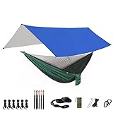 yishi Camping-Hängematte mit Insektennetz und Regenplane, tragbar, wasserdicht, UV-Schutz,...