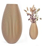 Unzerbrechliche beige Vase 20 cm – Modernes Design mit Riffelung – Für Trocken- & Frischblumen...
