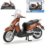 Generisch Aprilia Scarabeo 500 2011 Roller Braun mit Sockel 1/18 Modell Motorrad