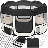 tectake® Welpenlaufstall, Tierlaufstall, Wurfkiste für Hund, Katze, Kaninchen, Auslauf, Gehege...