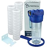 Wasserfilter 10 Zoll Anschluss 1' Nachfilter Vorfilter für Hauswasserwerk GartenPumpe Wasserleitung